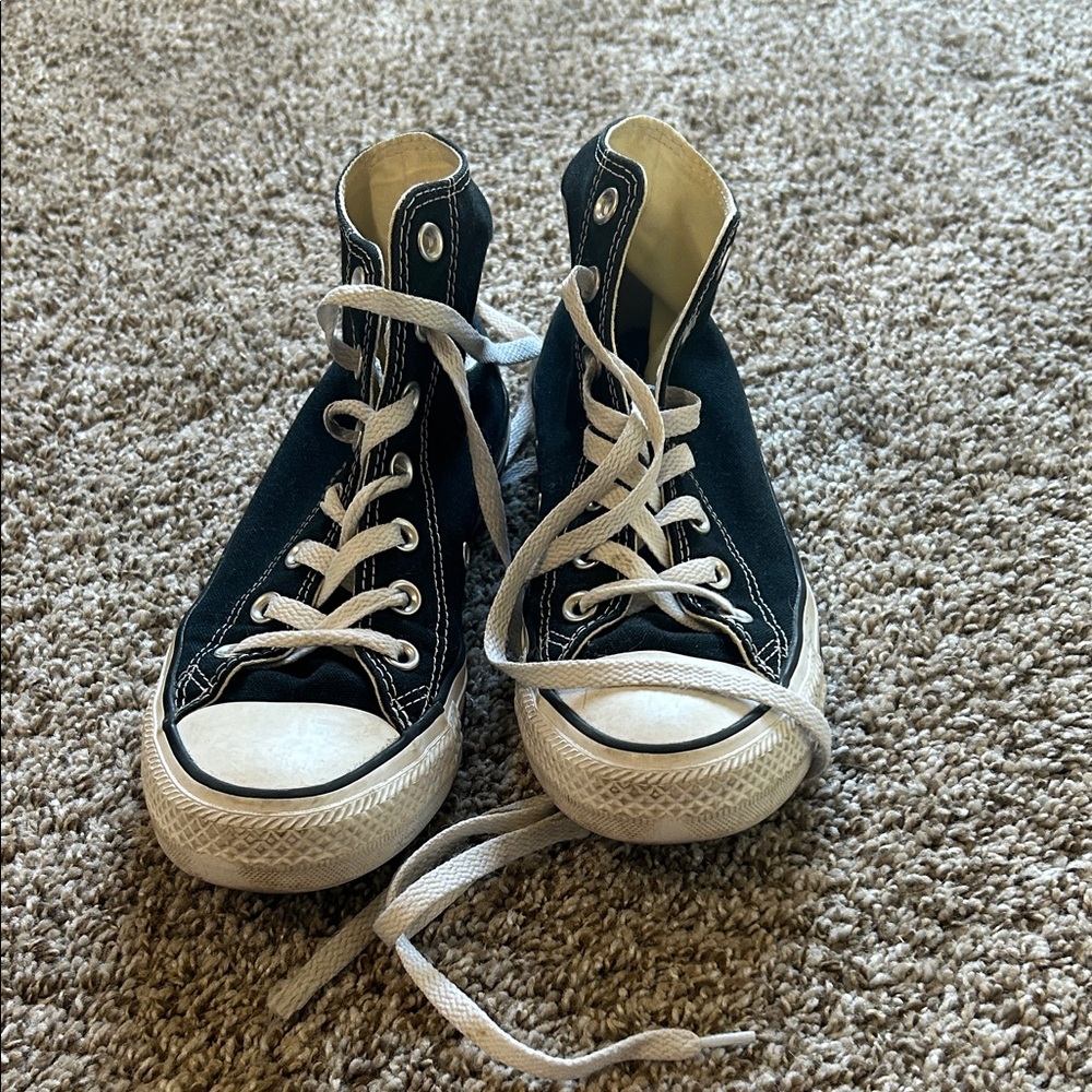 Converse Black High-Tops with White Accents